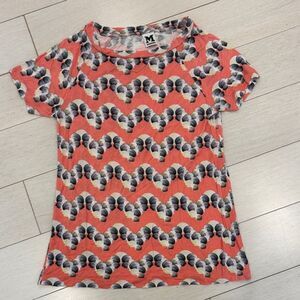 Missoni Coral and Black Shell Pattern Top